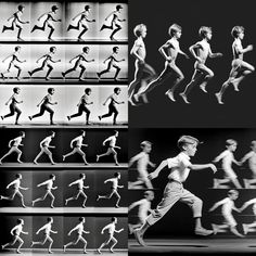 black and white photograph of man running in multiple poses with motion blurs behind him