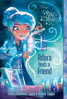 an image of a book cover with the title aurora finds a friend in blue hair