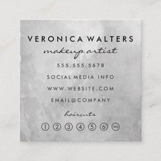 a business card with the words veronica walters on it