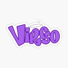 the word virgoo in purple sticker