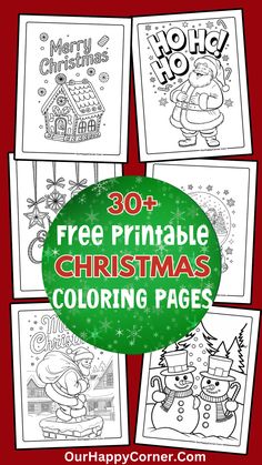 christmas coloring pages for kids with the words free printable christmas coloring pages on them