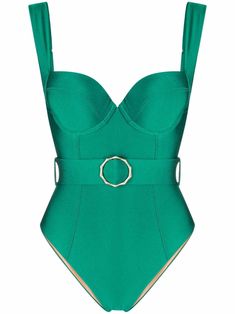 emerald green underwire cup adjustable shoulder straps low back belted waist Be mindful to try on swimwear over your own garments. Turquoise Swimsuit, Chic Resort Wear, Miami Swimwear, Diy Corset, Honeymoon Wear, Beautiful Bathing Suits, Green Bathing Suits, High Neck Swimsuits, Long Sleeve Swimwear