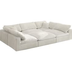 Meridian Furniture Cozy Cream Cloud Like Comfort 6pc Sectional Hoboken Apartment, Ruang Tv, Sofa Cream, Small Sectional Sofa, Homes Ideas, Cozy Couch, Inspire Me Home Decor, Parisian Apartment, Modular Sectional Sofa