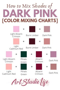 how to mix shades of dark pink color mixing chart