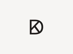 a black and white logo with the letter d