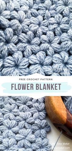 Crochet Flower Blanket Flower Stitches, Crochet Flower Blanket, Hantverk Diy, Crochet Stitches Free, Crochet Blanket Designs, Flower Blanket, Beginner Crochet Projects