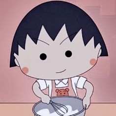 a cartoon character is mixing something in a bowl