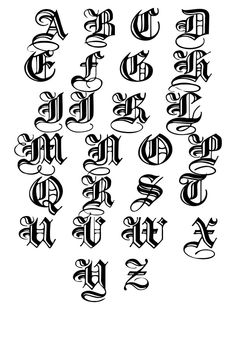 an old english alphabet with the letter d in it