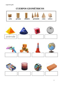 a worksheet with different types of shapes and numbers in spanish for children to learn