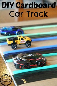 the diy cardboard car track is great for kids to play with