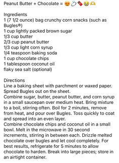 the recipe for peanut butter chocolate chip cookies is shown in this screenshot from an iphone