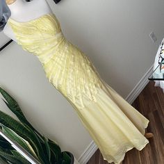 Beautiful Yellow Detailed Gown. Great Quality And Detailing. Size 2. New. Never Worn. Cleaning Out Closet. More Discount For Bigger Bundles. Yellow Silk Floor-length Evening Dress, Yellow Silk Formal Gown, Fitted Yellow Silk Gown, Yellow Floor-length Silk Gown, Yellow Silk Floor-length Gown, Yellow Silk Evening Dress For Wedding, Yellow Silk Wedding Evening Dress, Yellow Fitted Gown For Evening Dress, Yellow Fitted Gown For Evening