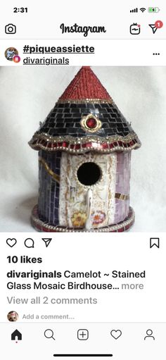 a birdhouse is shown on the instagram page