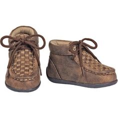 Give your child these fun DBL Barrel Boys' Carson Casual Shoes for everyday wear. The shoes offer all-day comfort for your little cowpoke without sacrificing on style. These tan cowboy shoes will look great with jeans or shorts. Created with soft, top quality man-made material, these youth-size boys' shoes are never coming off! Easy on/off western shoes with laces are perfect for young boys Non-marking TPR outsole prevents scuffs on flooring Look great paired with jeans or shorts Western shoes have moisture-wick lining to keep sweat away Kids Fashion Casual, Kids Heels, Chukka Shoes, Cowboy Shoes, Western Shoes, Western Boots For Men, Horse Fashion, Little Cowboy, Woven Shoes