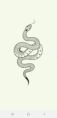 a drawing of a snake in black and white