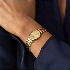 Pretty Gold Watch, Classic Gold Watch, Slim Watch Women, Watch For Women Classy, Ladies Watches Classy Elegant, Women’s Watch, Classy Watches Women, Longines Watch Ladies, Ladies Watches Classy