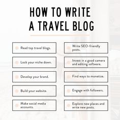 how to write a travel blog