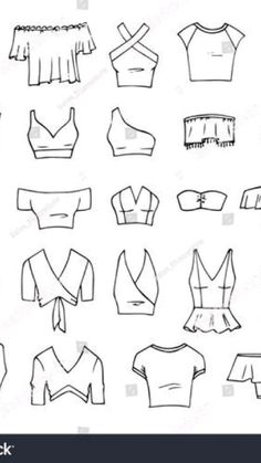 different types of blouses and tops for women in black and white stock photo royalty