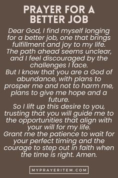 a prayer for a better job