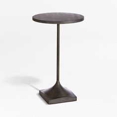 Prost Small Metal Round Drink Table + Reviews | Crate & Barrel Crate And Barrell Table, Crate And Barrel Pedestal Table, Small Living Room Furniture, German Word, C Table, Drink Table, Coffee Table Accents, Round Coffee Table, Small Living Room