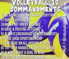 the volleyball 10 commandments are on display