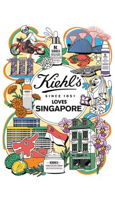 the singapore landmarks are depicted in this hand drawn illustration by artist and photographer mark taylor