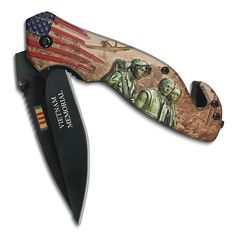 a knife with an american flag design on it