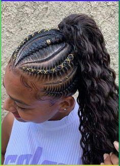 24-mag-2024 - Questo Pin è stato scoperto da fghdt. Scopri (e salva) i tuoi Pin su Pinterest. Pretty Braided Ponytails, Braid Hairstyles For Kids, Ponytail Hairstyles For Black Women, Haircut Tips, Lemonade Braids Hairstyles, Stylish Ponytail, Haircut Tip, Different Braids, Elegant Ponytail