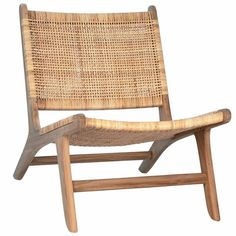 a chair made out of wood and wicker