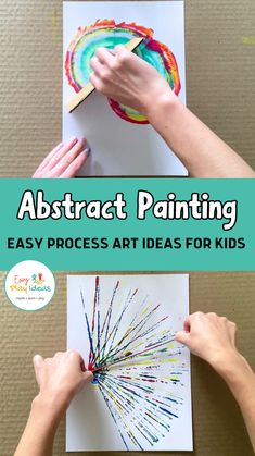 kids are painting with their hands on the paper and using scissors to make them look like they