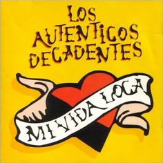 a yellow sign with an image of a heart and banner that says, los auventic