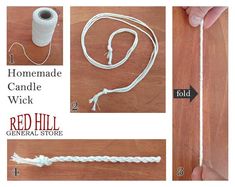 the instructions for making a homemade candle wick with red hill general store cotton twine