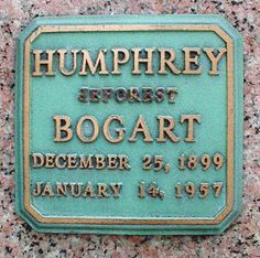 a plaque on the side of a building that reads humphrey before bogart