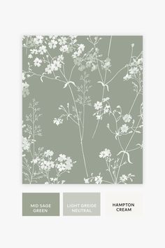 a green and white floral wallpaper with the words'mad sage'on it