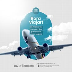 an airplane is flying in the sky with words above it that read bora viair