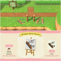 an animal crossing game screen showing the broken wire fence and how to fix it in animal crossing