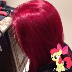 Washed Out Pink Hair, Candy Red Hair, Short Red Hair Character, Colorful Hair Colors, Alt Red Hair, Red Hair With Blue Eyes, Long Bright Red Hair, Twilight Sparkle Hair, Red Hair Pfp