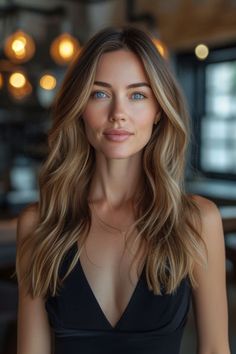 Long hair with an elegant blunt cut and delicate layering Long Length Haircuts, Pelo Chocolate, Long Fine Hair, Women Haircuts Long, Long Length Hair, Medium Long Hair, Haircuts For Long Hair, Haircuts For Fine Hair, Long Blonde Hair