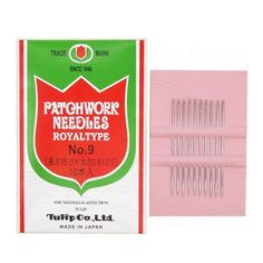 patchwork needles royal type no 9 pink 10pk / pkg by tulip co ltd