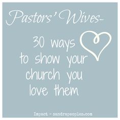 the words pastor's wives written in white on a blue background with a heart