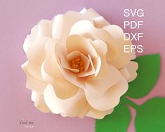 a paper flower on a pink background with the words svg dxf epss