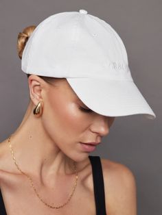 Our exclusive Carbon38 branded cap has an adjustable strap in the back and features our simple branded logo perfect for any outfit. Branded Caps, Carbon 38, The Back, Accessories Hats, Snapchat, Adjustable Straps, Women Accessories, Hats, White