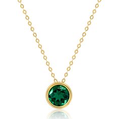 PRICES MAY VARY. REAL 14K GOLD - All parts of this necklace are crafted in your choice of white or yellow gold and stamped with “14k”. 14k gold will not oxidize or discolor. Wear this necklace every day, everywhere! QUALITY & AUTHENTICITY - Premium quality lab created emerald gemstone measuring 7mm and surrounded by a halo bezel of solid 14k gold. Each pendant comes with a complimentary, lightweight, solid 14k cable chain measuring 18 inches. Because of the unique natural characteristics of gems Gold Gemstone Necklace, Emerald Necklace Pendant, Lab Created Emerald, Round Pendant Necklace, Emerald Pendant, Emerald Gemstone, Round Pendant, Necklace For Women, Spring Rings