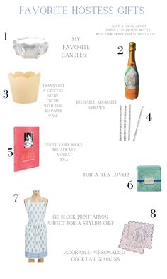 the top ten favorite hostess gifts for women in their 20s's and 40's