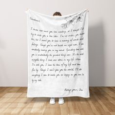 Custom Letter Blanket - Love Letter Blanket Letter Blanket, Spending Time With You, Cursive Font, Cursive Fonts, Handwritten Letters, Blanket Designs, Love Letter, Sentimental Gifts, Fleece Throw