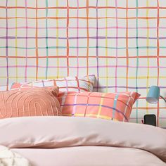 Add fun to your walls with this multicoloured checked design. Pops of colour will bring life to any space. Walker Wallpaper, A Street Prints, Jungle Wall, Mulberry Home, Nina Campbell, Mini Moderns, William Morris Designs, Check Design, Wallpaper Direct