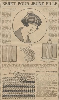 an old newspaper article with pictures of women's hats