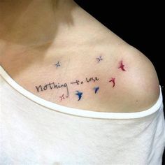 a woman's chest with stars and the words nothing to love written on it