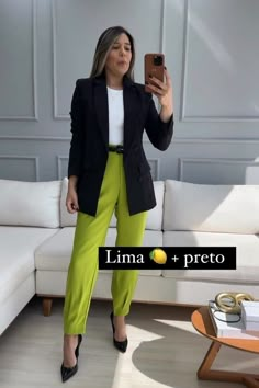 Slacks Outfit, Look Office, Verde Lima, Effortlessly Chic Outfits