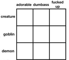 the four squares are labeled in black and white, with words below them that read law neutral chaotic